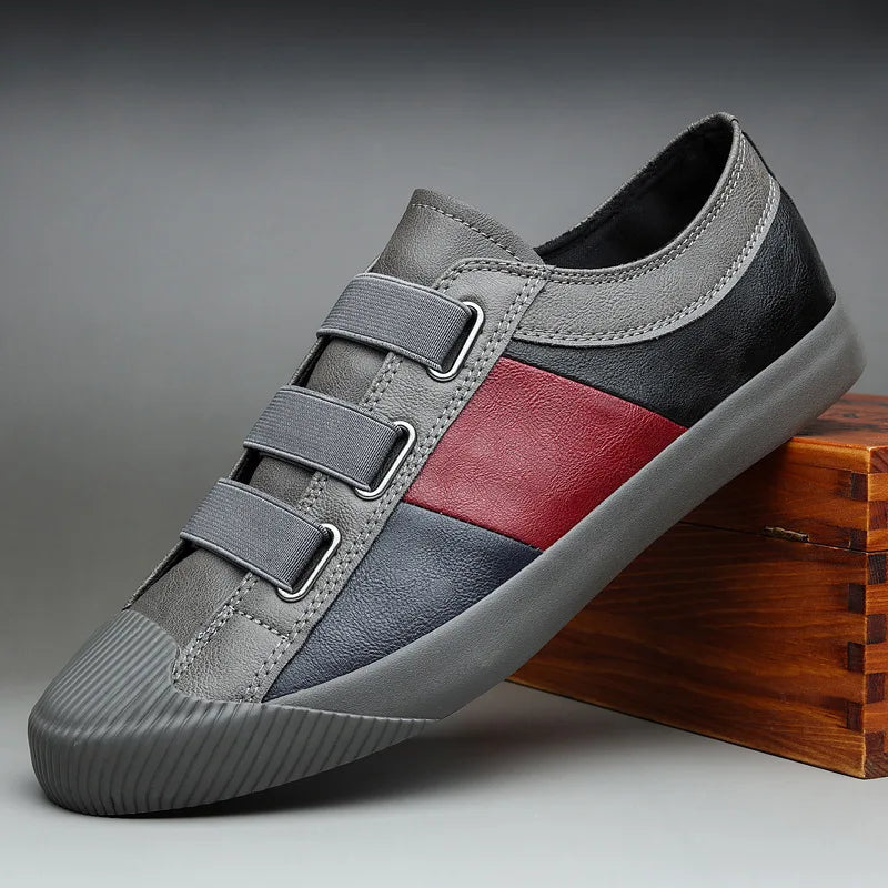 YBQJOO Mens Casual Leather Trainers for Autumn