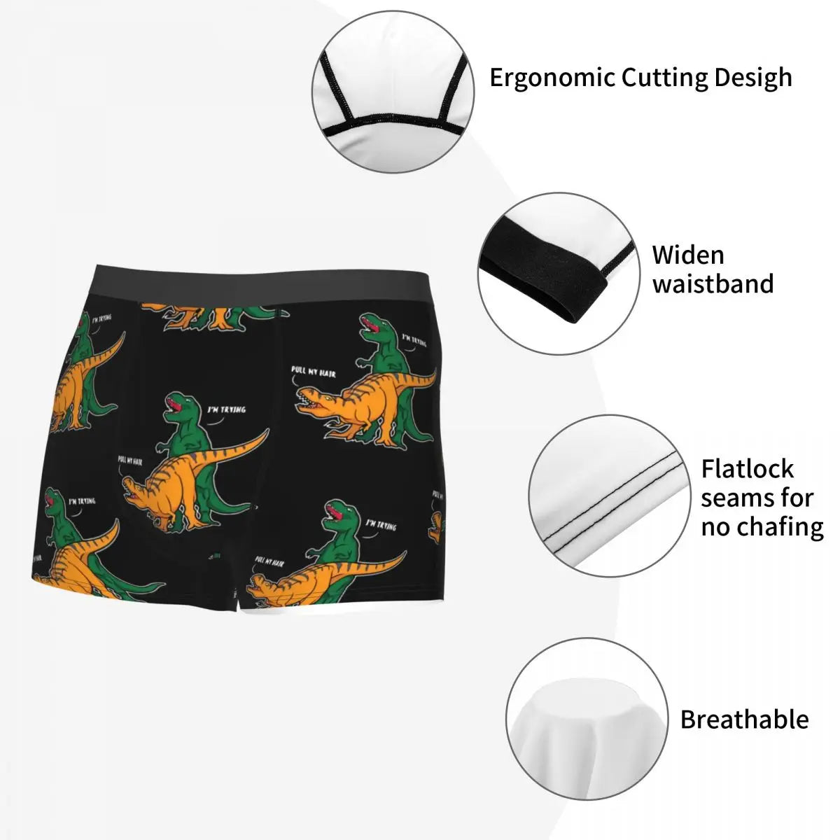 Boxer Shorts T-Rex Man's Underwear Polyester
