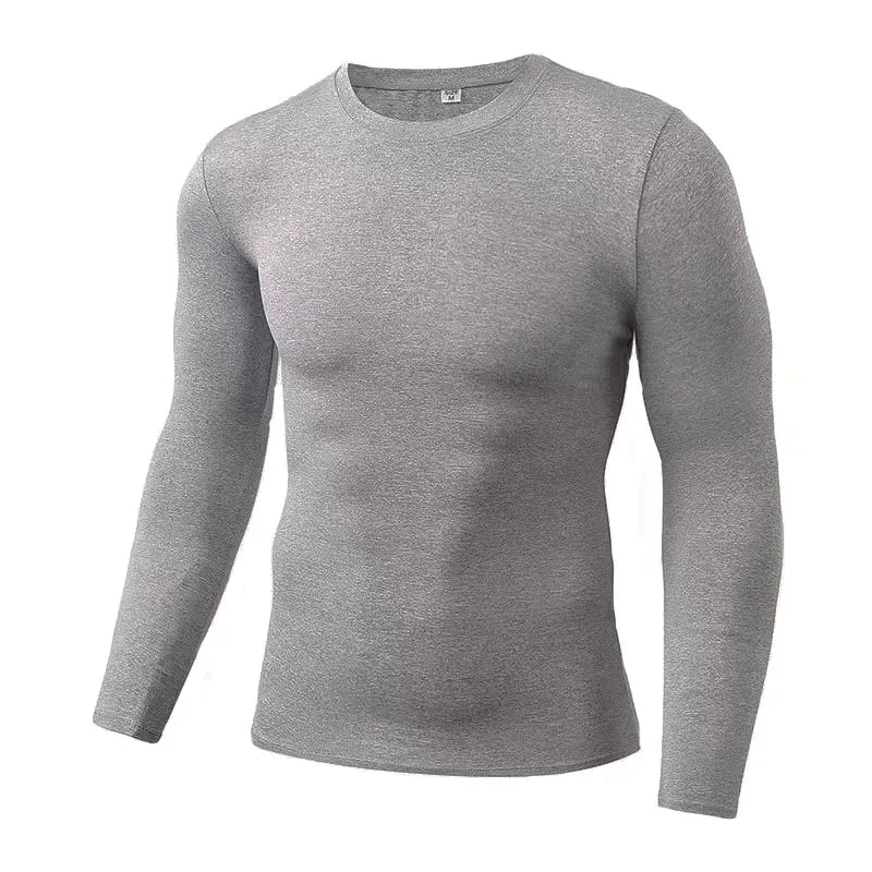 1pcs Men's Long-sleeved Thermal Male Thin Tight Fitting Elastic Fitness Tops