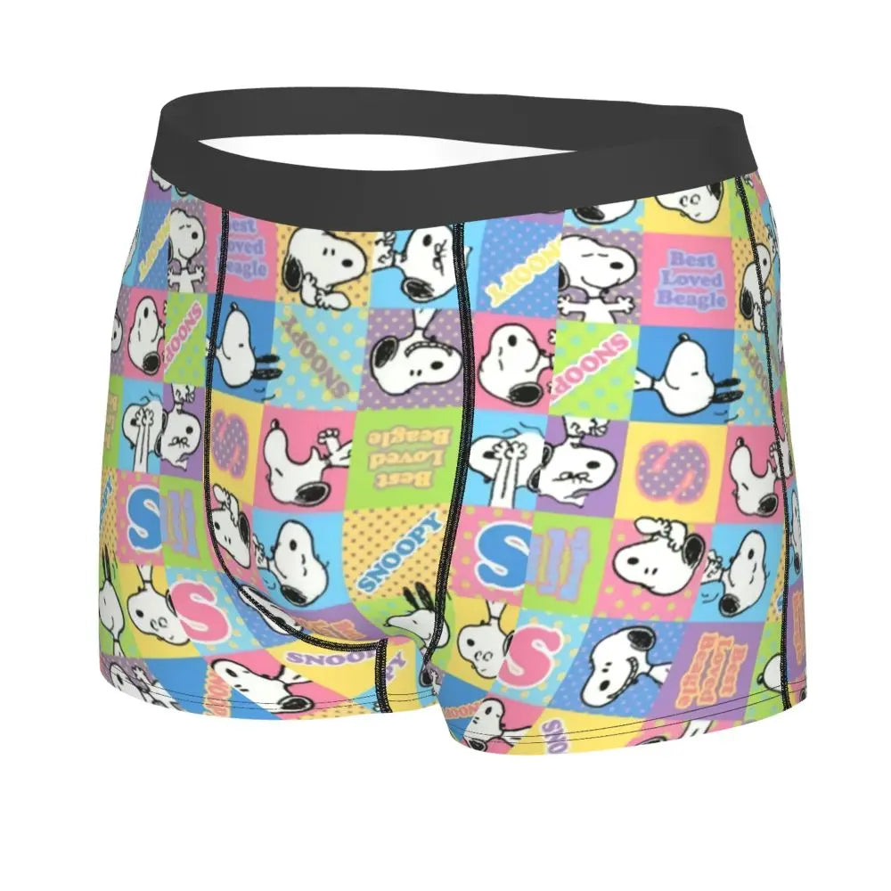 Snoopy Boxer Briefs for Men - Giggle Print Polyester Blend