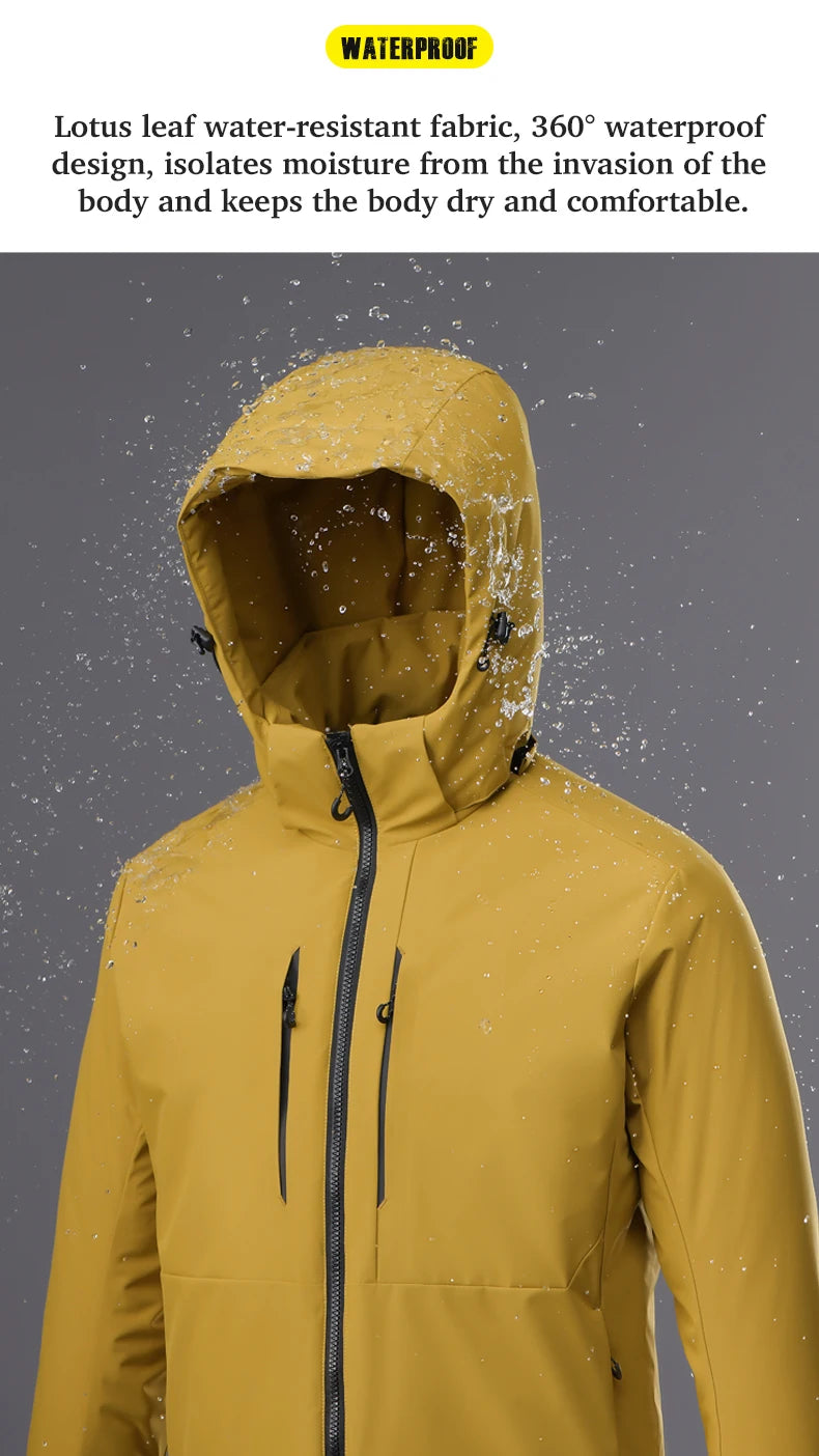 Unisex Waterproof  Windproof Thermal Windbreaker Men Women Hiking Climbing Jacket