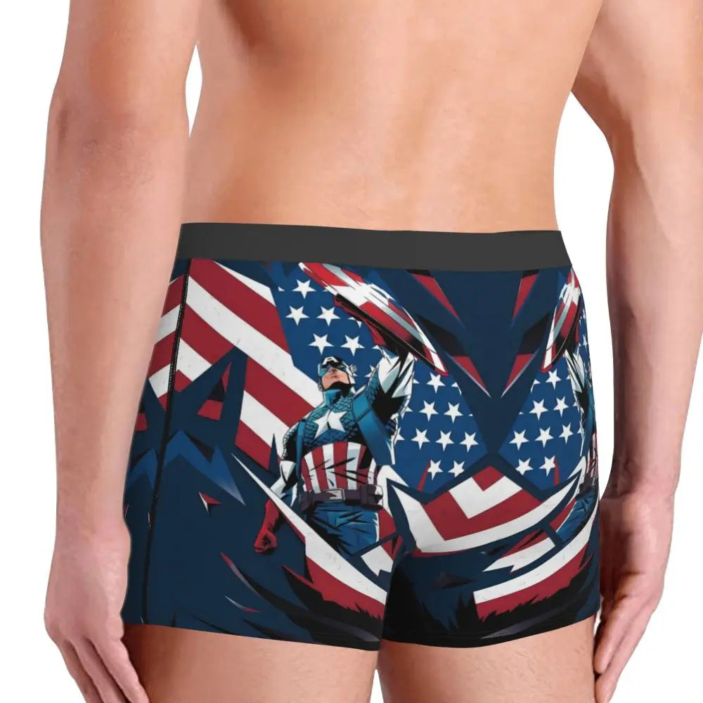 Captain America Comics Design Boxer Shorts for Men by MINISO
