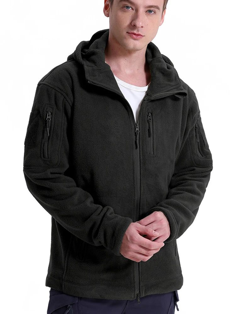 Men's Tactical Fleece Jacket Winter Zip Military Hoodies