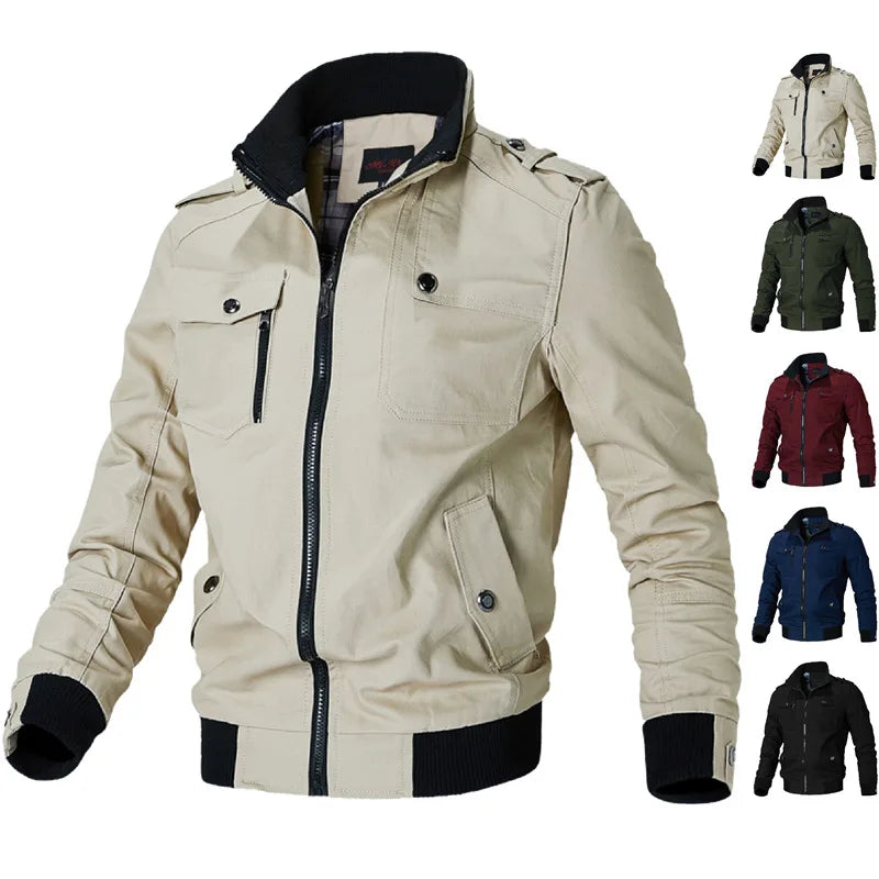 Bomber Jacket Men Fashion Casual Windbreaker Jacket Coat