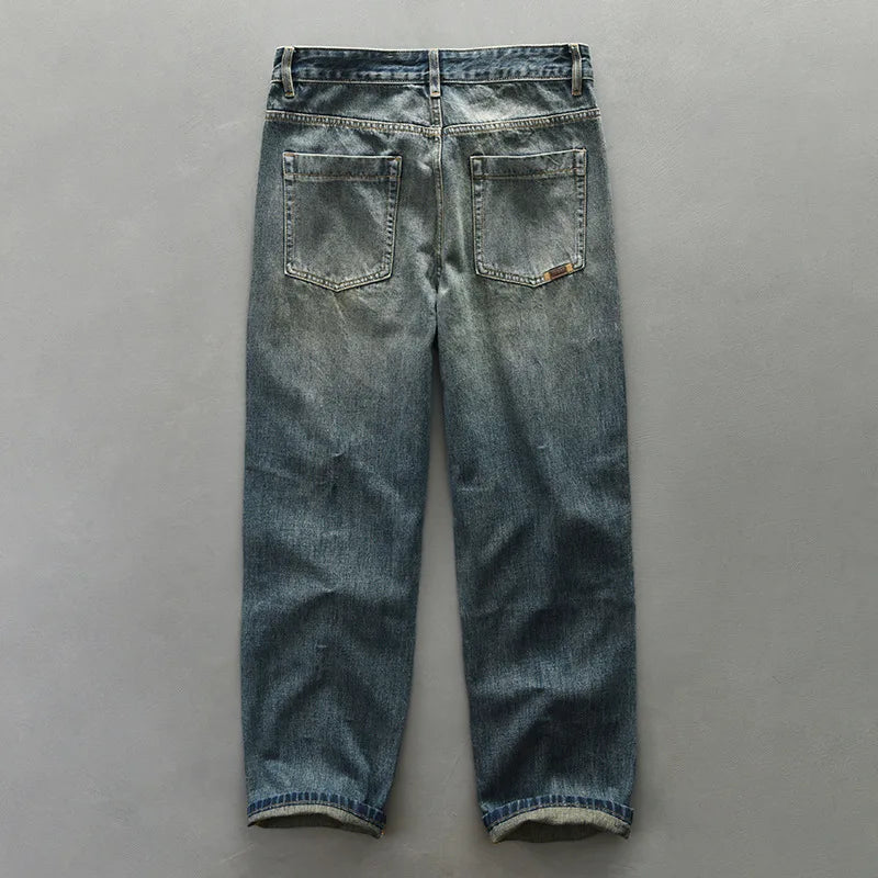 Cotton Straight Joggers for Men in Vintage Wash