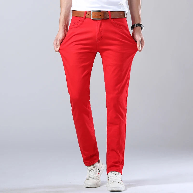 Men's Slim Fit Denim Jeans Casual Straight Stretch Pants