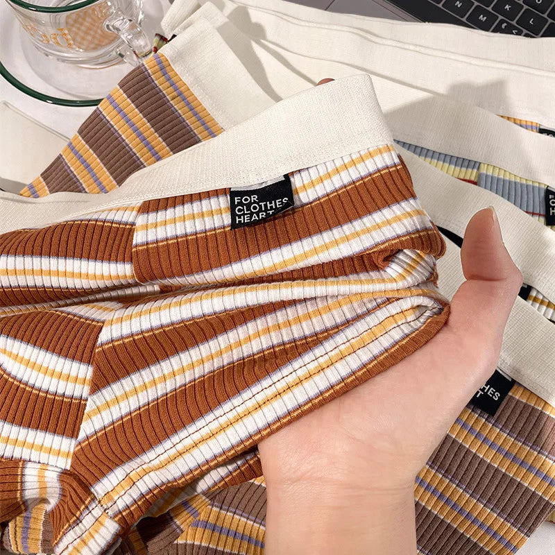 Men's Plus Size Cotton Boxer Briefs with Stripes