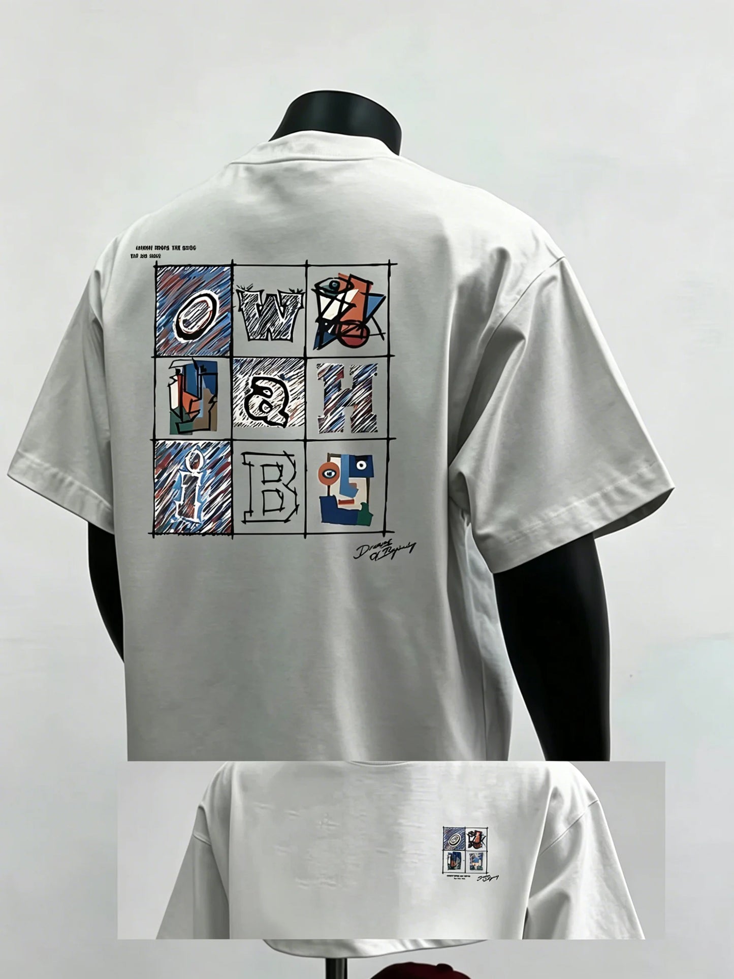 Mens 100_ Cotton Short-sleeved T-shirt Summer Round Neck Casual Comfortable Top with Simple Print Trendy Versatile Looks Great