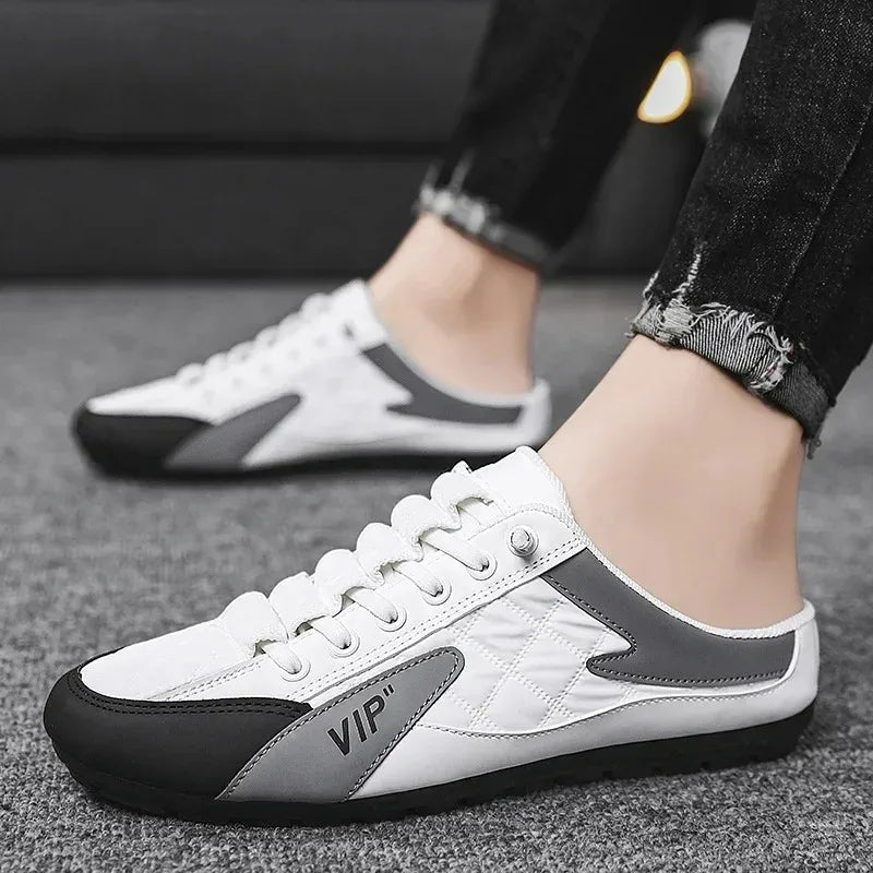 Men's Casual Slip-On PU Summer Slippers with Rubber Sole