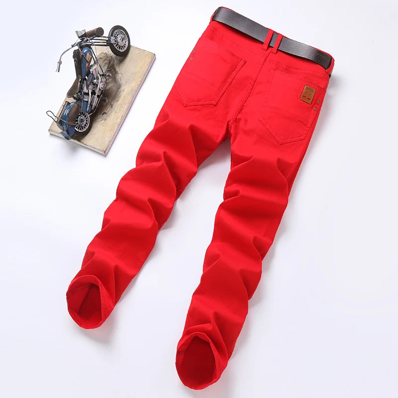 Men's Slim Fit Denim Jeans Casual Straight Stretch Pants