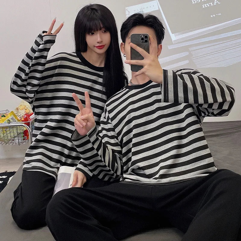 Cotton Korean Men Pajama Set Sleepwear