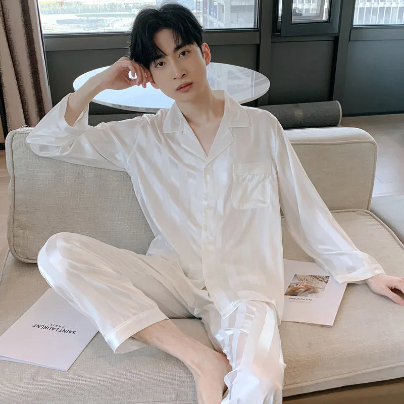 Thin Ice Silk Pajamas for Men