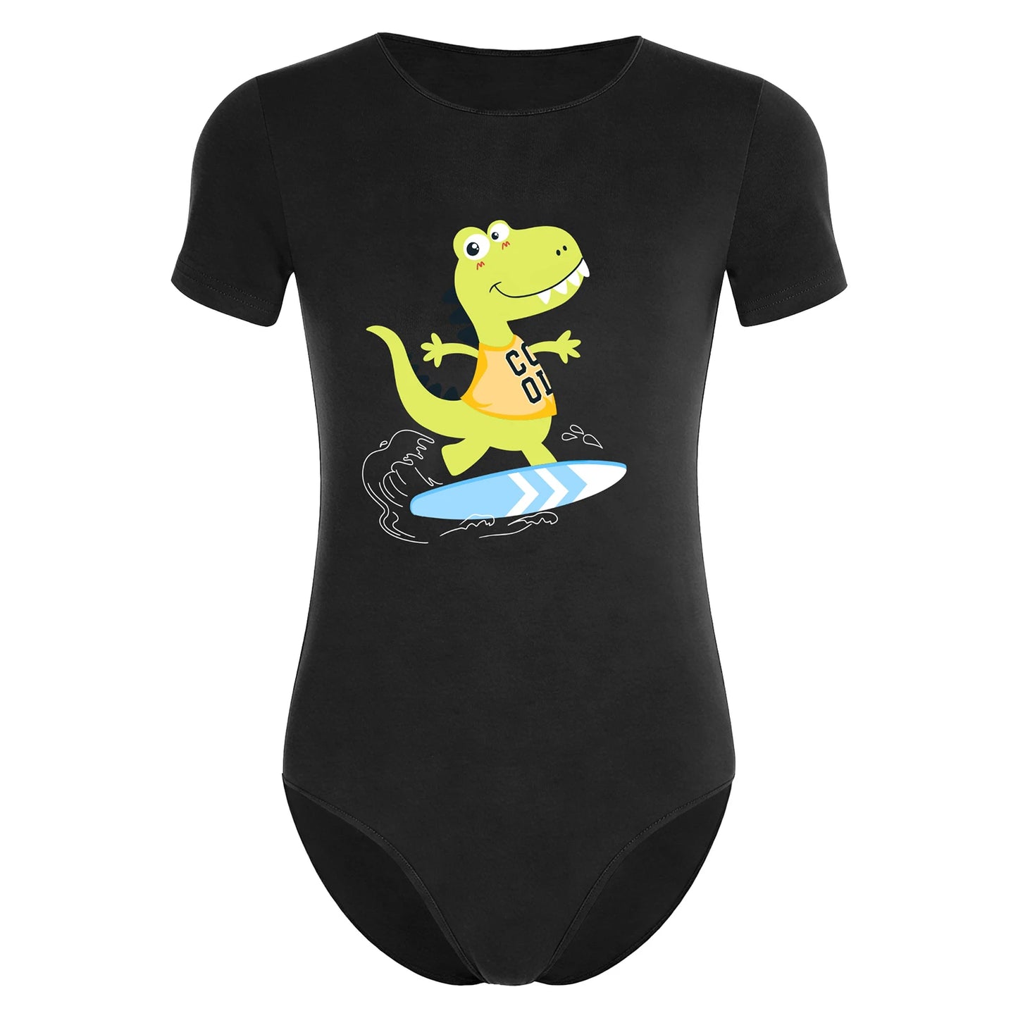Mens Pajamas Bodysuit Sleepwear Cartoon Dinosaur Short Sleeve Leotard Buttoned Crotch Diaper Rompers Sleep Loungewear Jumpsuit