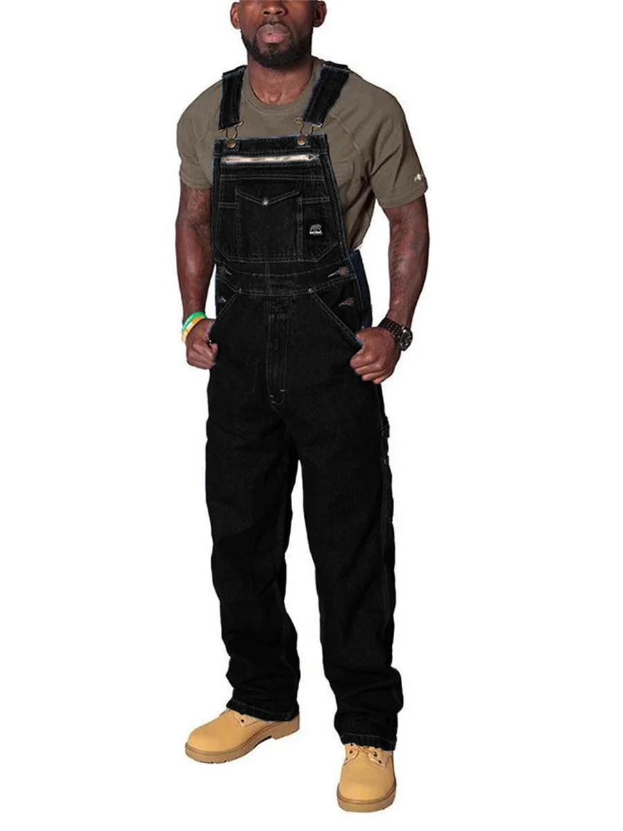 Men's Cotton Cargo Overalls for Casual Wear