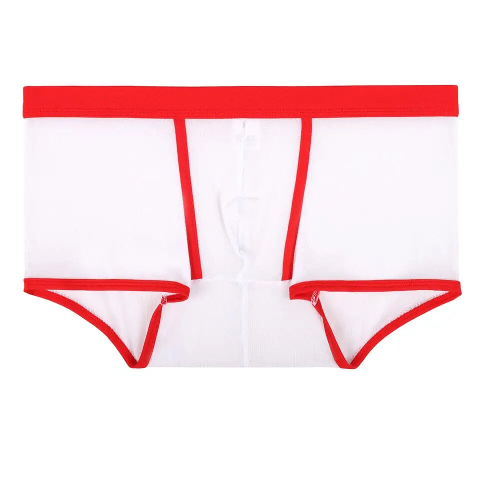 Men's Underwear Boxers Sexy Mesh Transparent Boxer Shorts Low Waist Breathable Panties Boxer for Man