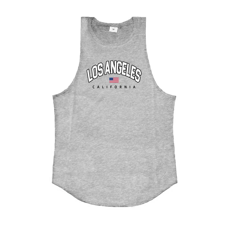 Mens Bodybuilding Tank Tops Casual Sleeveless Fitness Muscle Shirt Gym Sport Vests Summer Cotton Breathable Cool Loose Clothing
