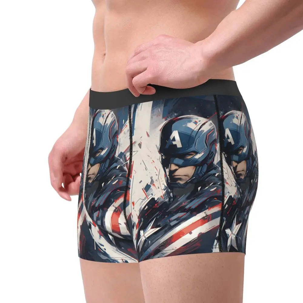 Captain America Comics Design Boxer Shorts for Men by MINISO