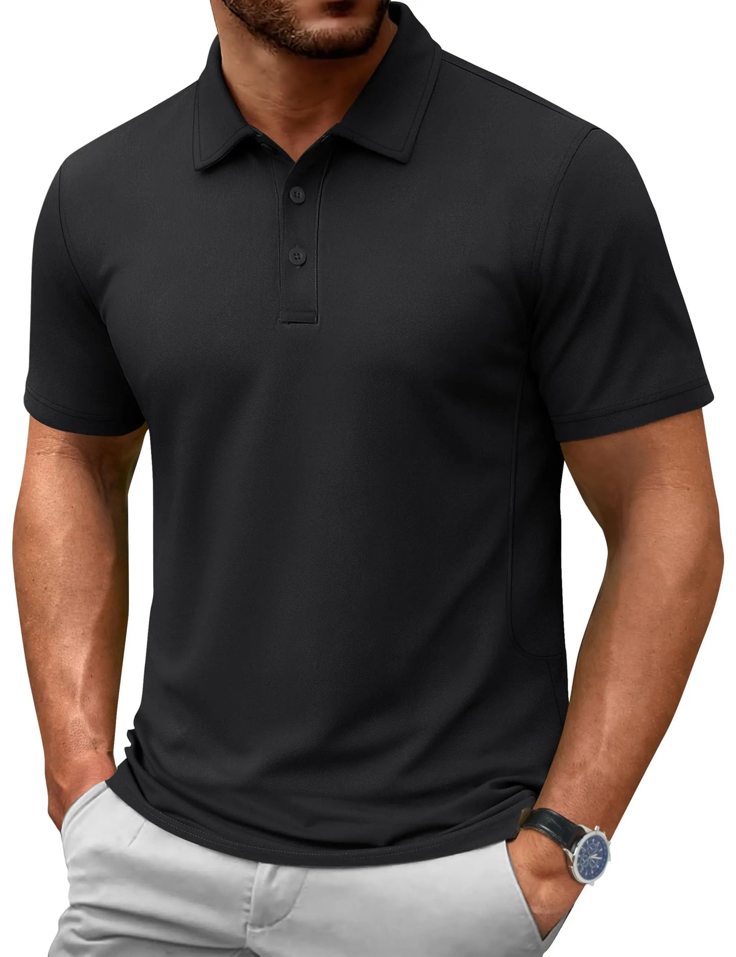 TACVASEN 72% Cotton Summer Golf Polo T-Shirt