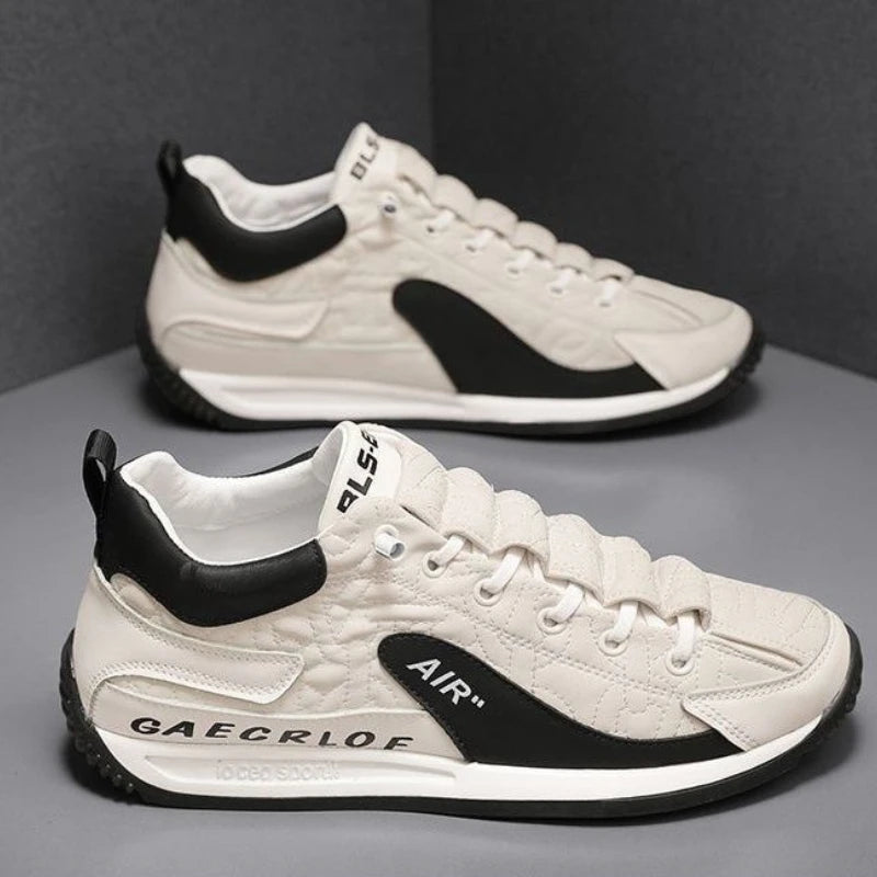 Men Casual Lace-Up Sneakers with Thick Sole and Breathable Mesh