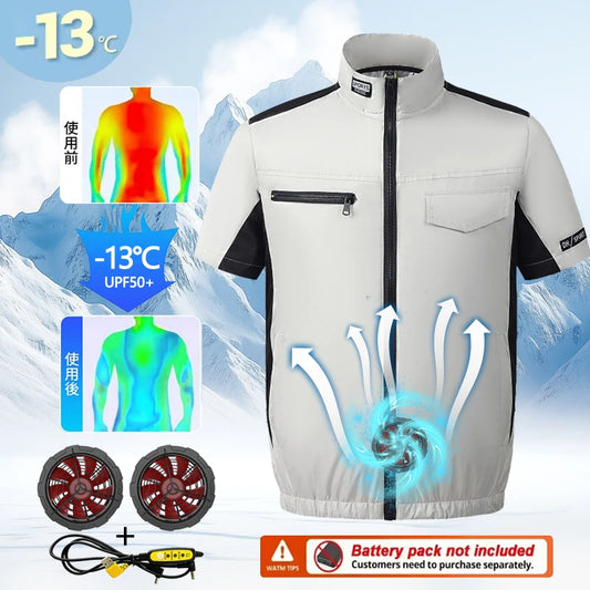 Cooling Vest with Built-in Fan for Outdoor Fishing