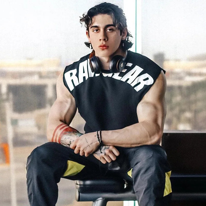 Men's Summer Cotton Tank Top Muscle Gym Fitness Workout Sleeveless Shirts O-Neck Vest Casual Sports Tops Male Trendy Breathable