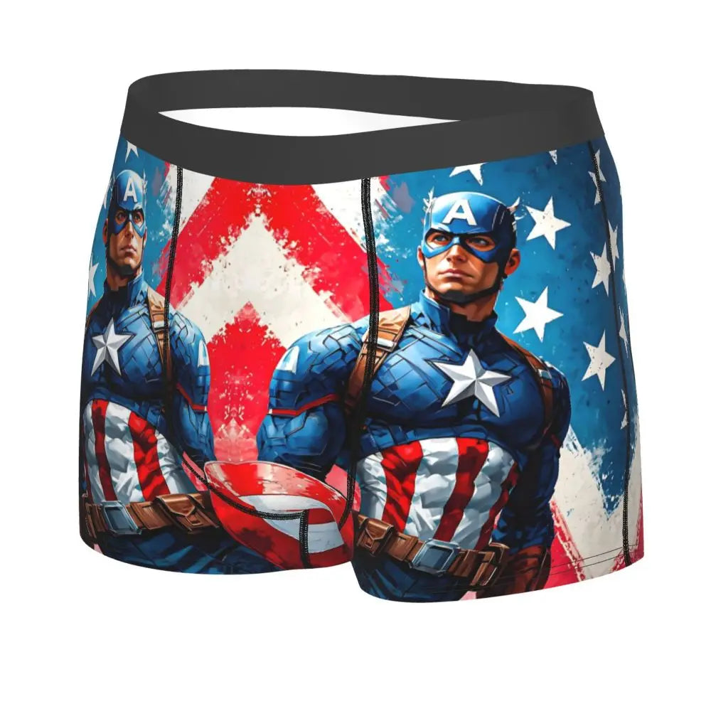 Captain America Comics Design Boxer Shorts for Men by MINISO