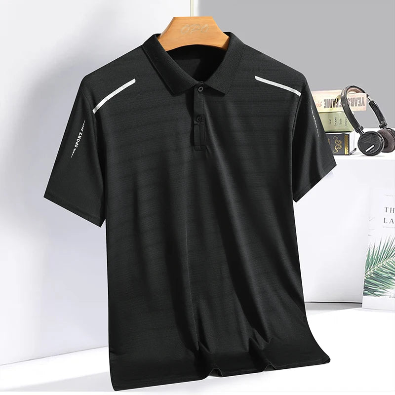 Summer Ice Silk Polo Shirt Quick Drying Casual T-Shirt