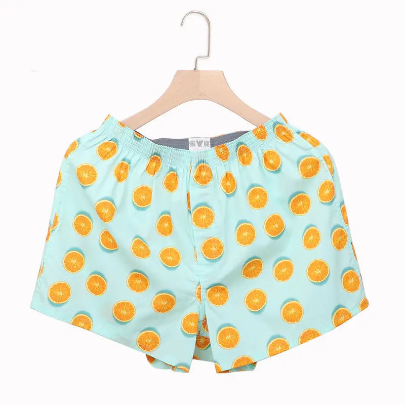 Home Pajama Shorts Mens Sleepwear Loose Elastic Sleep Bottoms Cotton Comfortable Breathable Boxers Casual Male Print Underpants