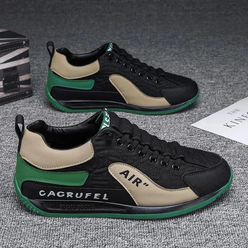 Men Casual Lace-Up Sneakers with Thick Sole and Breathable Mesh