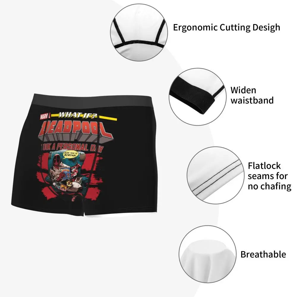 Deadpool Boxer Shorts for Men - Lycra Polyester Blend