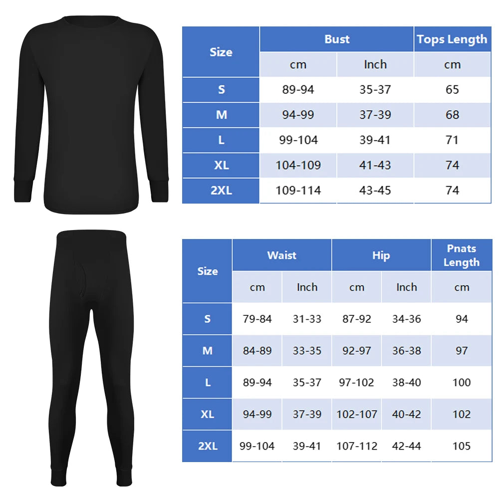 Long Johns Thermal Underwear for Men Fleece Lined Base Layer Set for Cold Weather