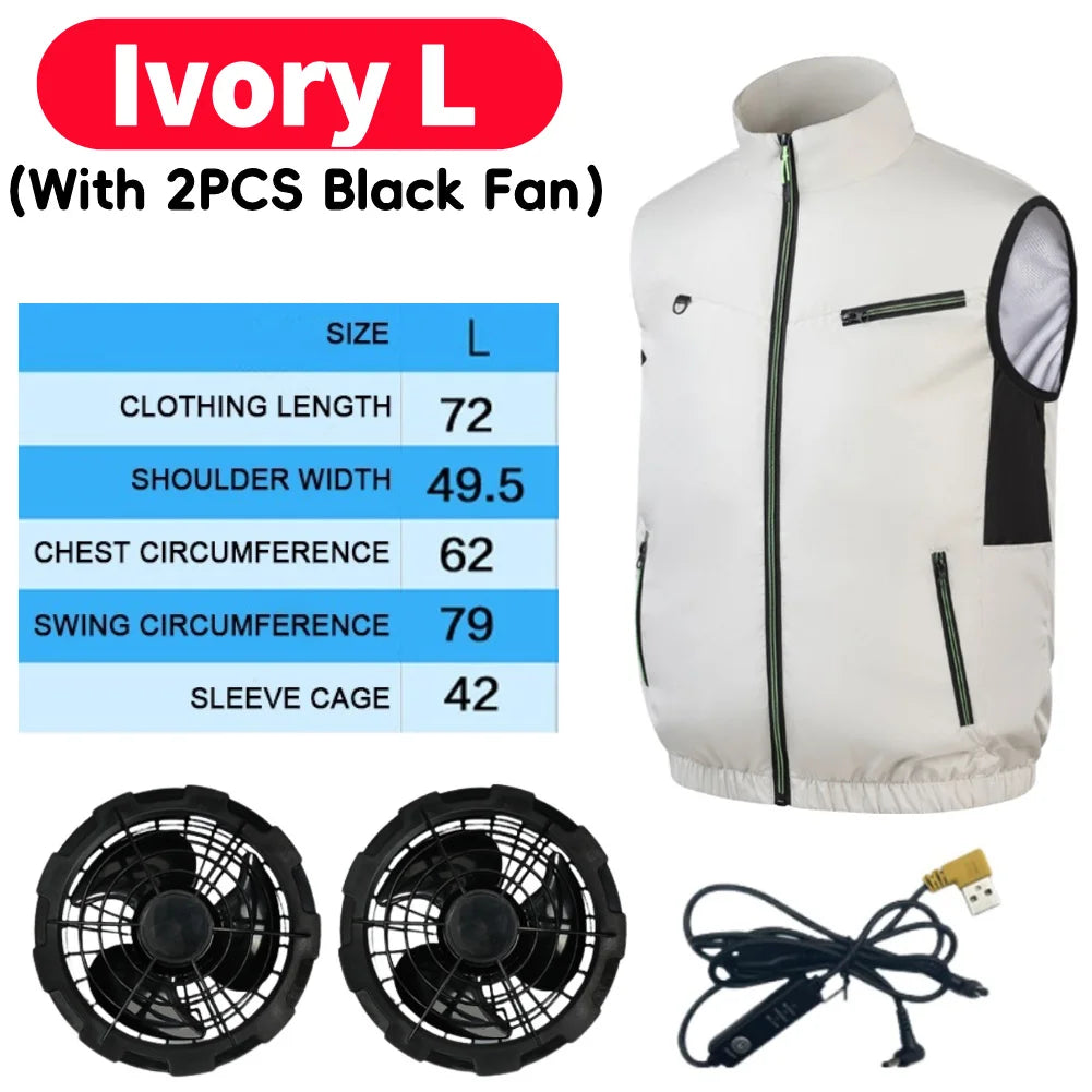 Cooling Vest Breathable Polyester Fan Vest for Hot Weather