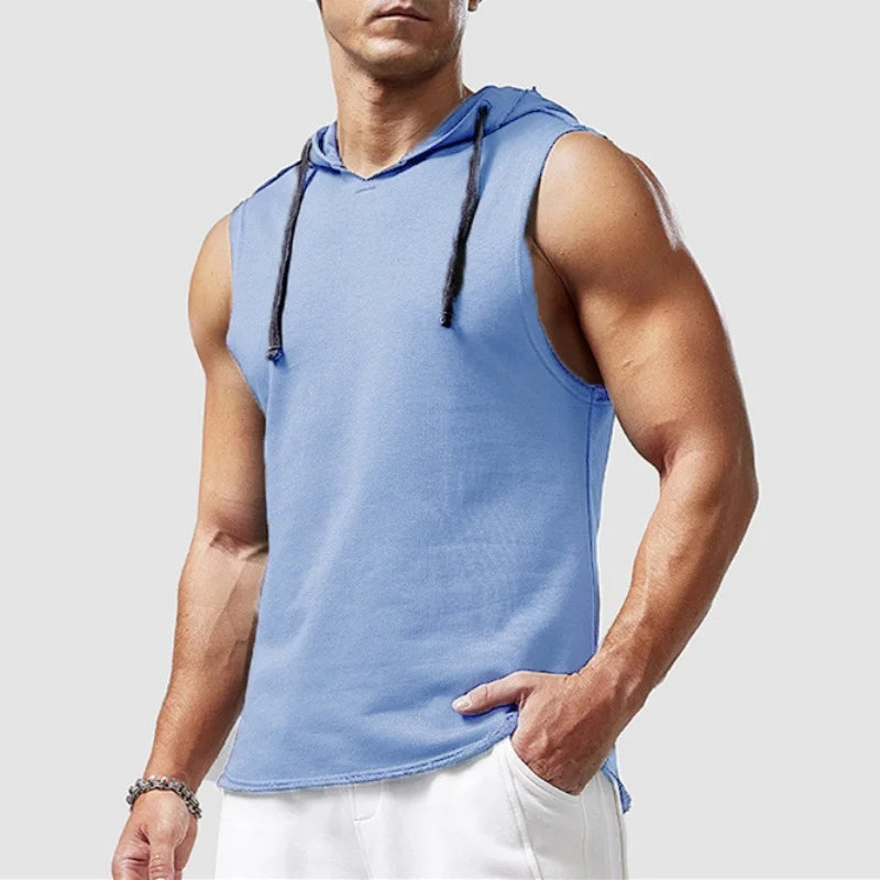 2025 Brand New Men's Tank Tops Vest Sleeveless Tees For Male Hooded Man Vests Tops Hip Hop Men Tank Top Hoody T shirt Male Mens