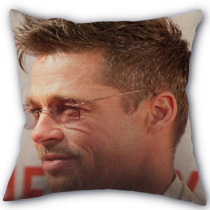 Custom Brad Pitt Pillowcase 45x45cm One Side Decoration Home Textile Cotton Pillow Cover 2026 +