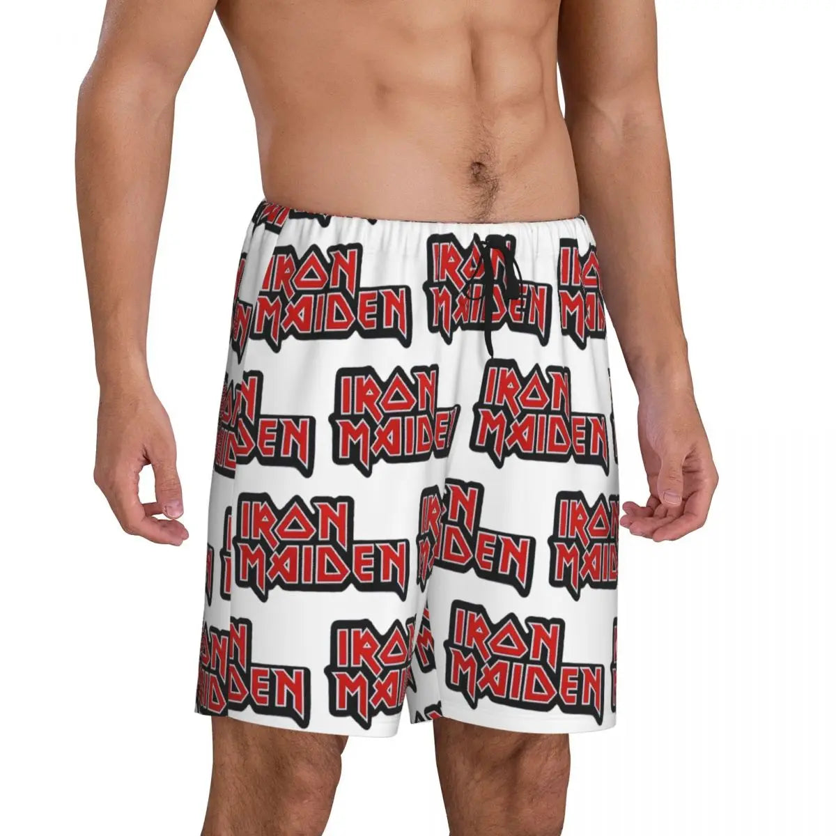 Custom IronMaidens Short Pajama Pants Men Sleepwear Sleep Lounge Bottom Shorts Sleeping Pants