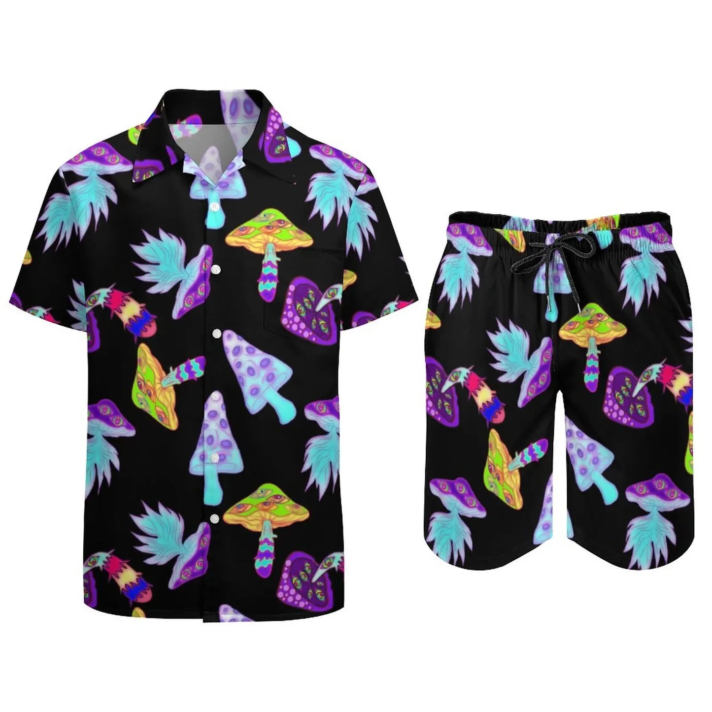 Psychedelic Magic Mushroom Men 2Pcs Casual Set