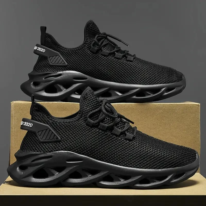 Men's Fashion Versatile Comfortable Lace-Up Sports Casual Shoes, Mesh Shoes, All-Season Versatile Braided Sole Trendy Shoes, Spo