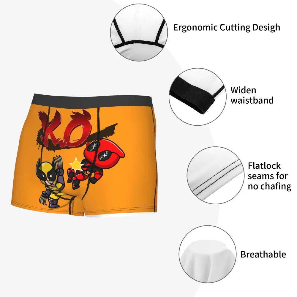 Deadpool Boxer Shorts for Men - Lycra Polyester Blend