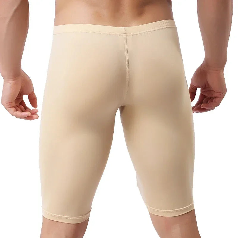 Men's Long Boxer Shorts U Convex Pouch in Various Colors
