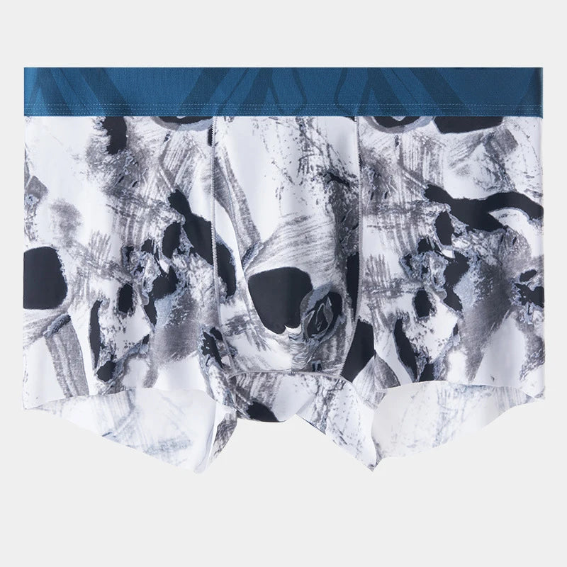 Men's Printed Boxer Shorts in Ice Silk