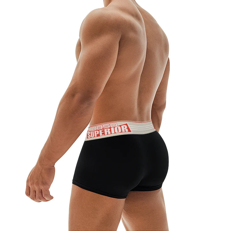 ORLVS Men's Cotton Boxer Shorts with Pouch