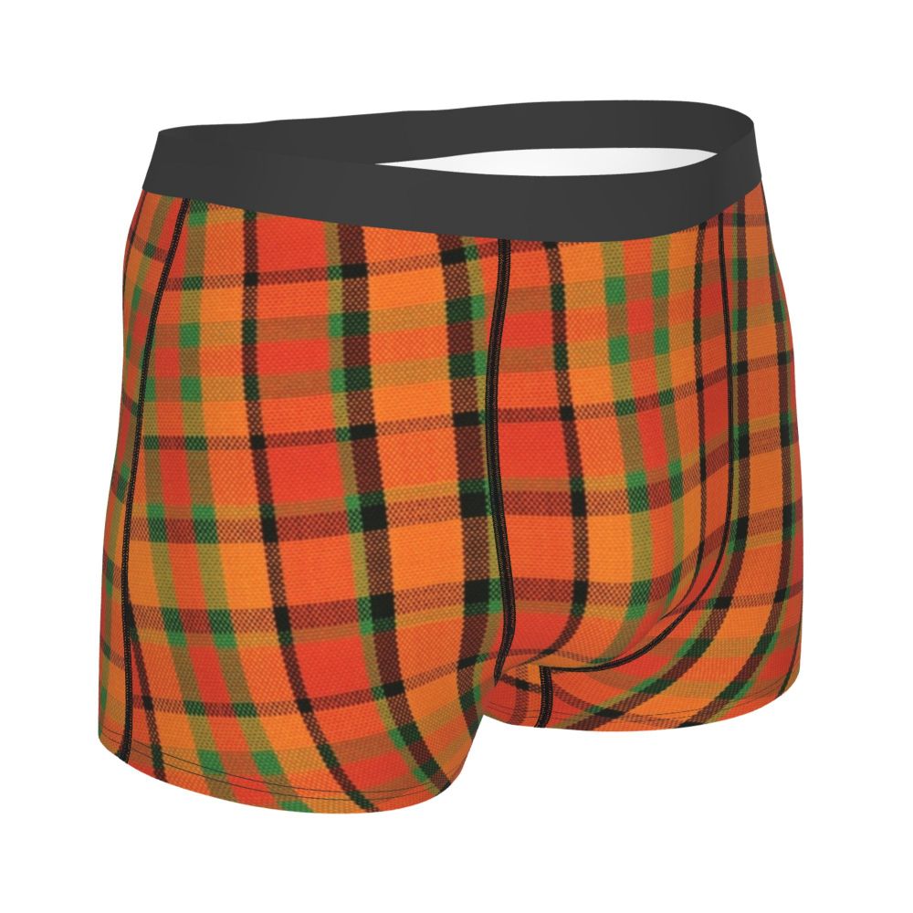 Black Watch Tartan Boxer Shorts for Men in Lycra and Polyester