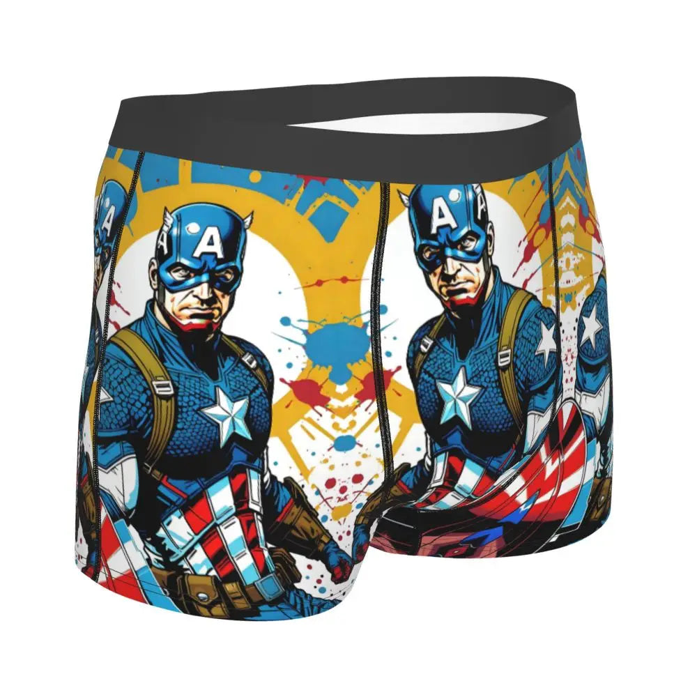 Captain America Comics Design Boxer Shorts for Men by MINISO