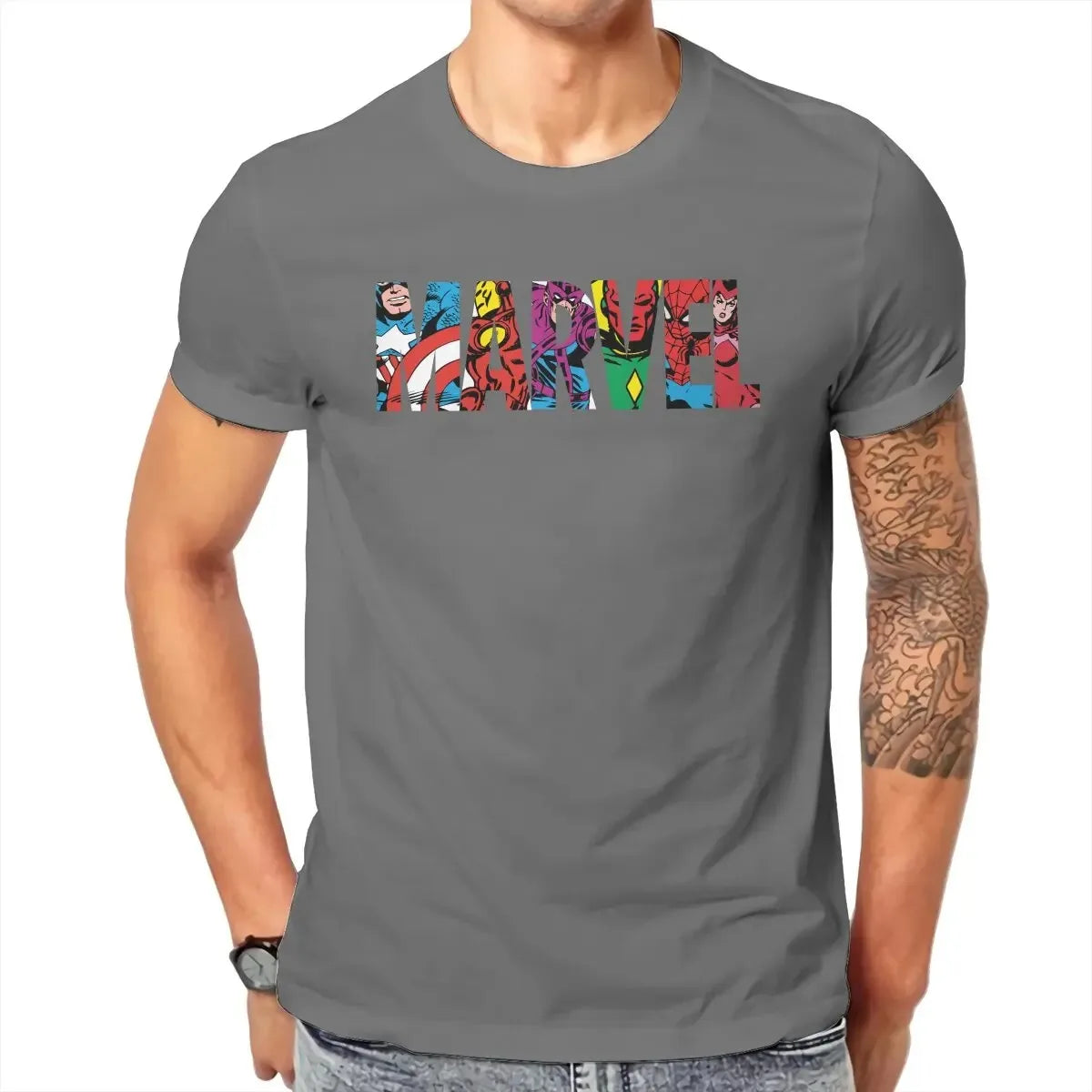 2025 Classic Marvel Character Letter Logo T Shirt