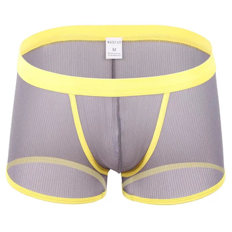 Men's Underwear Boxers Sexy Mesh Transparent Boxer Shorts Low Waist Breathable Panties Boxer for Man