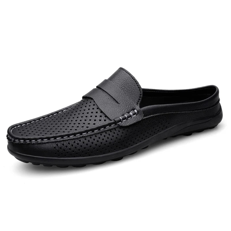 Men's Casual Leather Shoes with Breathable Design