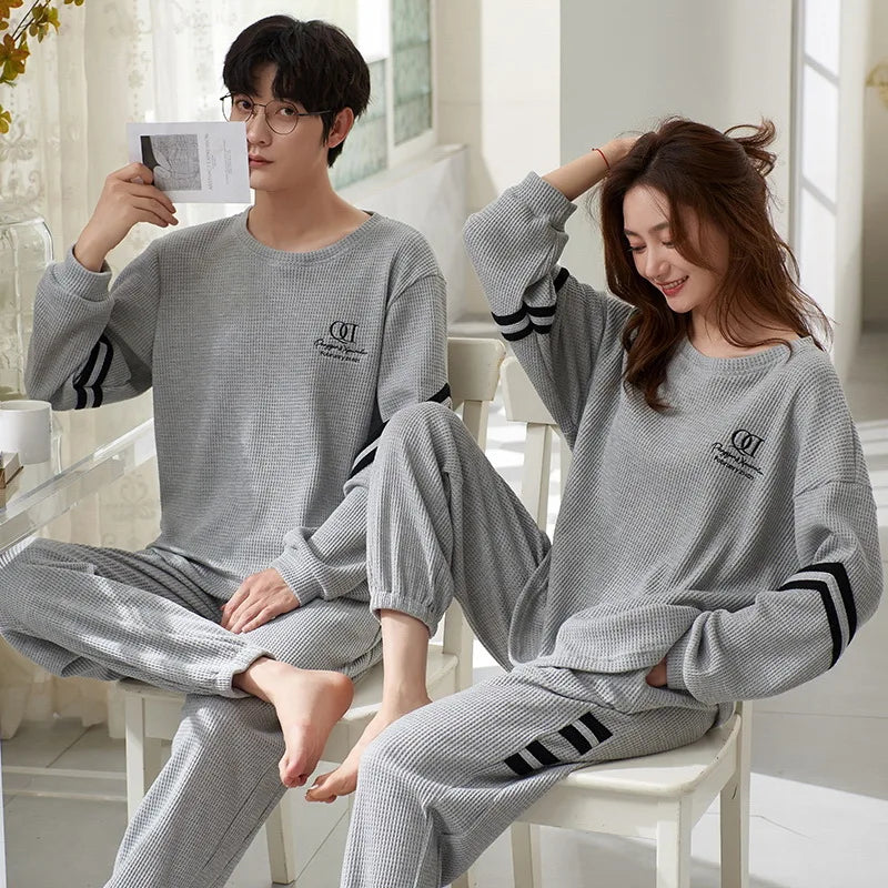 Cotton Korean Men Pajama Set Sleepwear