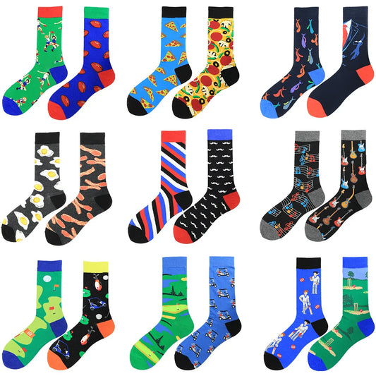 Men's Colorful High Tube Crew Socks for Skateboarding