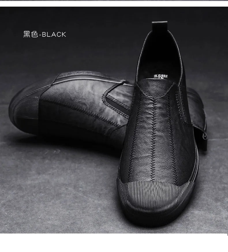 Men's Leather Slip-On Loafers for Spring and Summer