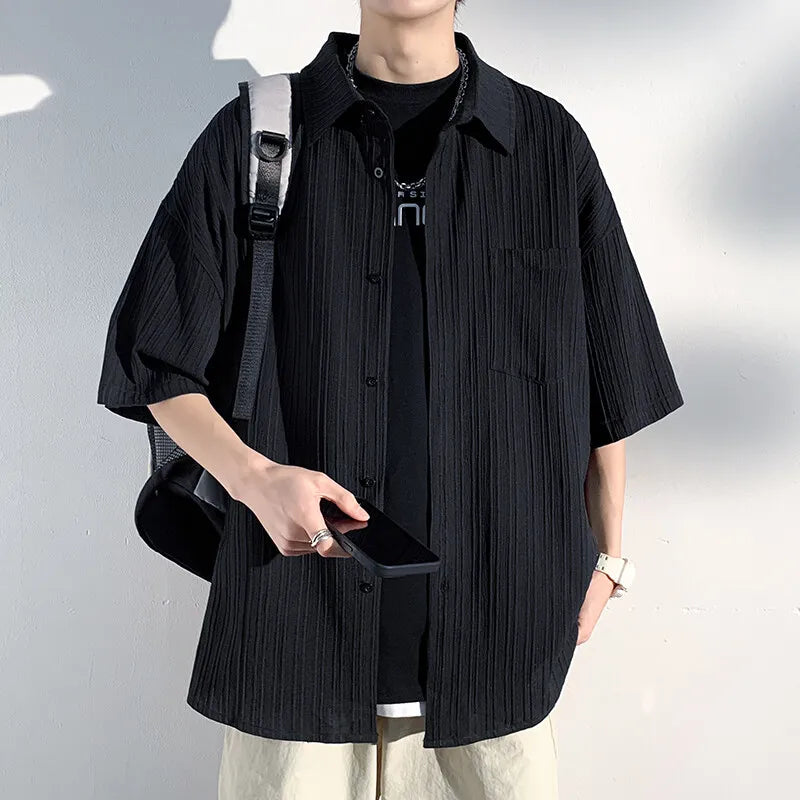 LEGIBLE Casual Short Sleeve Shirts for Men 4XL 5XL